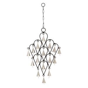  Eclectic Metal Abstract Windchime Black/Silver - Olivia & May - 1 of 3