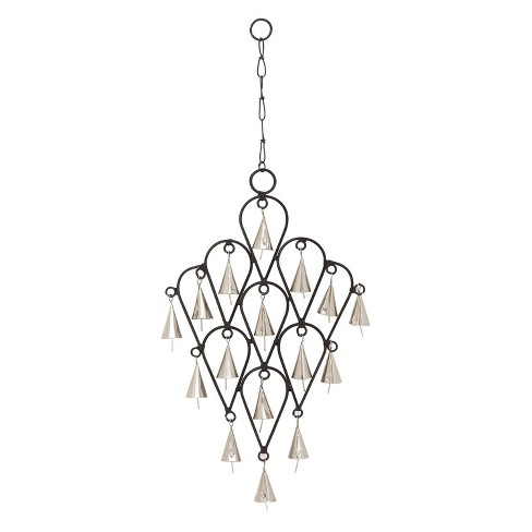  Eclectic Metal Abstract Windchime Black/Silver - Olivia & May - image 1 of 3