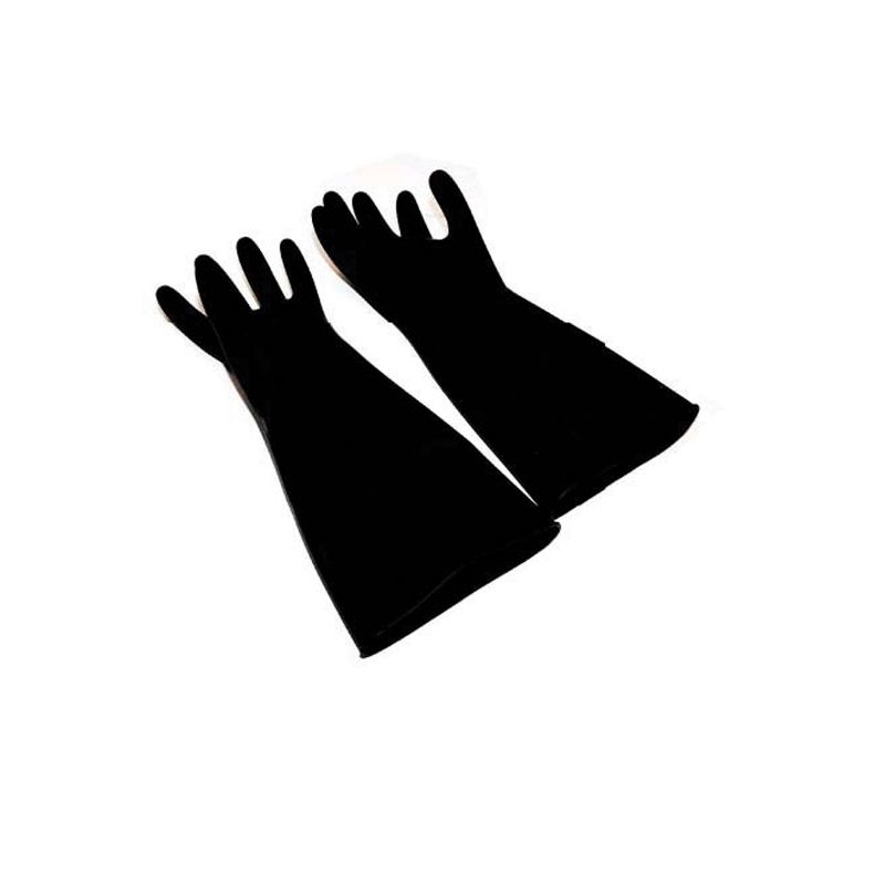 Winco Natural Latex Gloves, 10" x 18", Black - Set of 3, 2 of 3