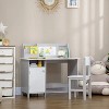 Gray Toddler Desk and Chair Set, Kids Writing Desk Study Table for Children - 3 of 4