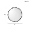 Wooakway 27" D Modern Beaded Round Wall Mirror with Metal Frame & Wood Back Panel Keyhole hanger Indoor Silver - 4 of 4