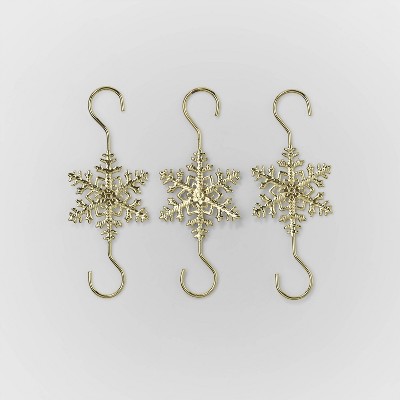 15ct Snow Flake Ornament Hooks Gold - Wondershop™