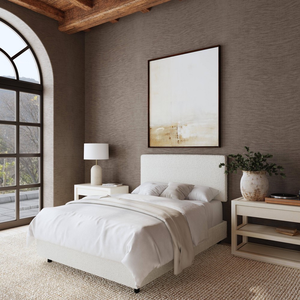 Photos - Bed California King Kelsey  in White Boucle - Threshold™: Pine Frame, Uphol