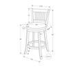 44" Leather-Look & Wood Swivel Padded Round Seat Curved Slat-Back Bar Stool (Set of 2) with Footrest and Transitional Design - 4 of 4