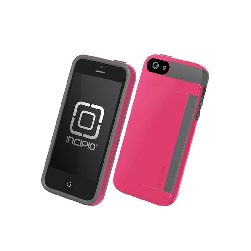 Incipio Stowaway Credit Card Wallet Case for iPhone 5/5S - Pink/Gray, 1 of 2