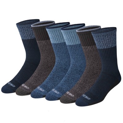 Dickies Men's 6pk Dri-Tech Crew Socks - Navy Blue 6-12: Midweight Knit, Tagless, Solid Pattern