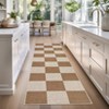 Washable Modern Living Room Rugs, Gingham Check Non Slip Bedroom Carpet, Geometric Checkered Indoor Floor Rugs for Dining Room - 4 of 4
