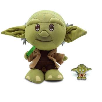 Seven20 Star Wars Yoda Stylized Plush Character And Enamel Pin | Measures 7 Inches Tall