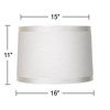 Springcrest Set of 2 Off-White Fabric Medium Drum Lamp Shades 15" Top x 16" Bottom x 11" High (Spider) Replacement with Harp and Finial - 4 of 4