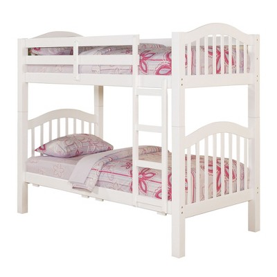 Infurnic Beds, Bunk Bed Twin Over Twin with Ladder, High Guardrail and 2 Drawers, Space Saving Bunk Bed for Kids Boys Girls, White, 79.9"*16.9"*75"