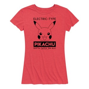 Women's - Pokémon - Pikachu Electric Type Short Sleeve Graphic T-Shirt - 1 of 4