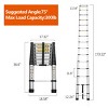 FURNIinspire Ladders 14.5ft Telescopic Extension Ladder Aluminum Alloy Folding Ladder Portable Step Ladder Shelf, Silver, 12.24"*3.15"*173.22" - 3 of 4