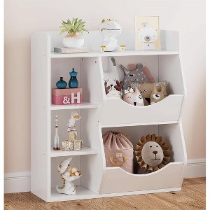 5-Cubby Bookshelf, Kids Toy Storage Organizer, Children's Toy Shelf, Wooden Storage Cabinet for Children's Room, School, Classroom - 1 of 4