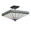 Chloe Lighting Theros Tiffany-Style 2 Light Mission Semi-Flush Ceiling Fixture 14" Shade - 2 of 3