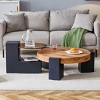 Modern 2-Piece Detachable Coffee Table Set with MDF Wood & Glass Top,Nesting Round Center Tables for Living Room-Baofuwish - 2 of 4