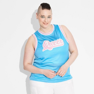 Pride Adult PH by The PHLUID Crewneck Basketball Jersey Tank Top - Blue