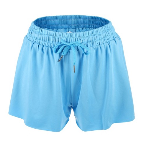 Unique Bargains Women's Flowy Running Shorts Casual High Waisted Workout  Shorts 1Pc Sky Blue S