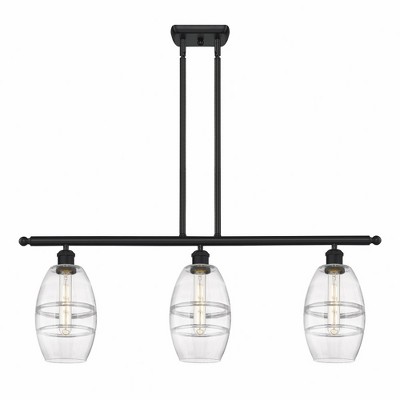 Vaz - 3 Light Stem Hung Island In Industrial Style-8.63 Inches Tall and 36 Inches Wide