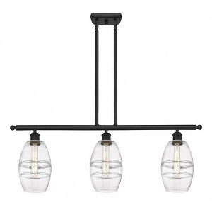 Vaz - 3 Light Stem Hung Island In Industrial Style-8.63 Inches Tall and 36 Inches Wide - 1 of 1