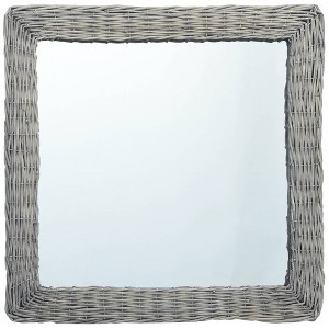 vidaXL Mirror 23.6 inches x23.6 inches  Wicker - 1 of 4