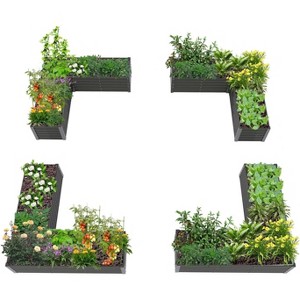Anybear 6x6x1.5ft U-Shaped Galvanized Raised Garden Beds Outdoor for Planting Vegetables Flowers Herb, Anti-Rust - 1 of 4