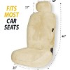 Zone Tech Genuine Sheepskin Car Seat Cover , Universal Front Full Seat (front and back) Cushions - 2 of 4