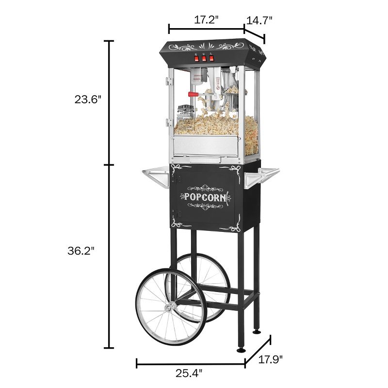 Great Northern Popcorn 8 oz. Deluxe Carnival-Style Popcorn Maker and Cart - Black, 3 of 5
