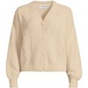 Lands' End Women's Fuzzy Eyelash Cable Cardigan Sweater - 3 of 3
