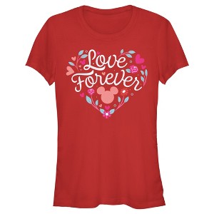 Junior's Women Mickey & Friends Love Forever Heart T-Shirt - 1 of 4