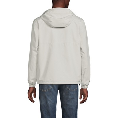 Large Gray Waterproof Polyester Hooded Rain Jacket