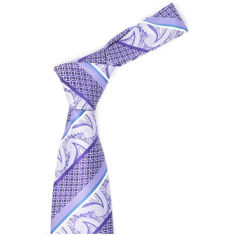 Men's Diagonal Paisley Micro Fiber Poly Woven Regular Neck Tie, 3 of 5