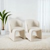 XINGHANZHENXUAN Brown 2 Piece Comfy Teddy Fabric Side Chair, Modern Single Sofa for Multi - Room Use, 3 Color Options - 2 of 4