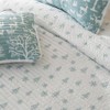 King Blue Winter Forest Quilt Set with Shams -with Versatile Holiday Pattern Bedding Set Includes 1 Quilt, 2 Pillow Shams - 3 of 4