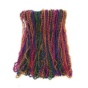 Mardi Gras Beads 33 inch 7mm, 6 Dozen, 72 Necklaces - 1 of 4