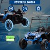 24V Kids 4WD Off-Road Electric Ride-on, 2-Seater with Tent, Shock Absorbers, 3-Speeds (4 MPH), LED Lights, Music, 110 Lbs Load Capacity - 3 of 4