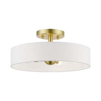 Livex Lighting Venlo 4 - Light Semi-Flush Mount in  Satin Brass/Shiny White