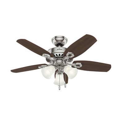 42" LED Builder Ceiling Fan (Includes Energy Efficient Light Bulb) Nickel - Hunter