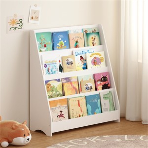 SKRAN 4-Tier Kids Bookshelf, Toddler Book Display Shelves, Helps Keep Bedrooms, Playrooms, and Classrooms Organized,White - 1 of 4