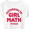 Women's - Instant Message - Girl Math Im Rich Short Sleeve Graphic T-Shirt - 2 of 4