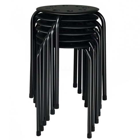 Costway Set of 6 Portable Plastic Stack Stools 17.5