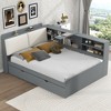 Lyngins Twin Size Platform Bed Frame with Storage –  2 Under-Bed Drawers, Solid Pine Wood Storage Bed/Bed Frame with Upholstered Headboard for Bedroom - 2 of 4