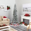 Nearly Natural 8-ft Flocked Pencil Artificial Christmas Tree with 500 Clear Lights and 646 Bendable Branches - image 4 of 4