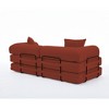 78.5" Corduroy Folding Convertible 3-Seater Sofa with Sleeper & DIY Modular Design - 4 of 4