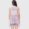 Anna-Kaci Women's Open Front Sleeveless Crochet Knit Vest with Asymmetrical Hem and Lightweight Draped Design - 2 of 4