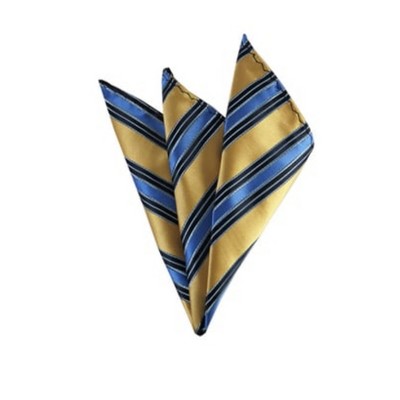 TheDapperTie - Men's Stripe Woven 10 Inch x 10 Inch Pocket Squares Handkerchief