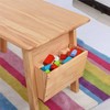 Aoibox Kids Solid Wood Table with 2 Chair Set Built-in Storage for Toddlers Activity Desk Natural for Ages 3-8 Years - 4 of 4