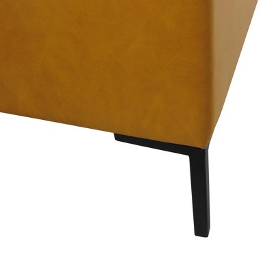 Carmel Faux Leather Large Storage Bench with Metal Legs