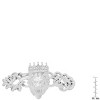 Steeltime Men's stainless steel cuban link and simulated diamonds lion head & crown bracelet. Color Options: Silver, Gold - 3 of 3