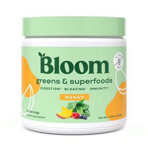 BLOOM NUTRITION Greens and Superfoods Powder - Mango - 5.97oz/30ct
