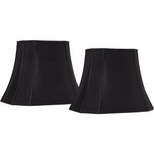 Springcrest Set of 2 Oblong Lamp Shades Black Medium 10" Wide x 7" Deep at Top 16" Wide x 12" Deep at Bottom 12.5" High Spider Harp Finial - 1 of 4